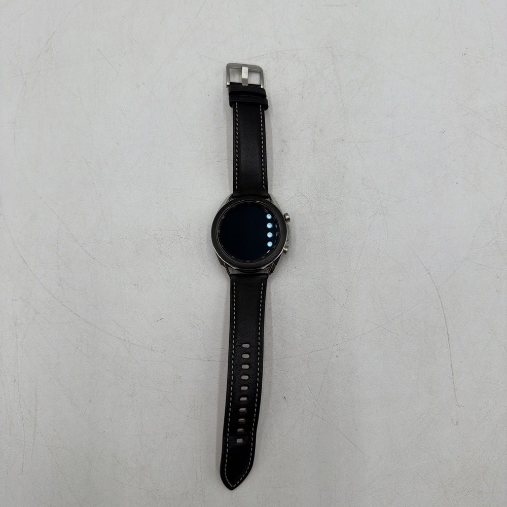 Samsung Galaxy Watch3 SM-R850 41mm Stainless Steel Black Leather GPS Tested